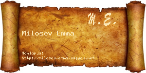 Milosev Emma névjegykártya